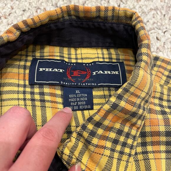 Phat Farm Men's Flannel Long Sleeve Button Down Shirt Sz XL Western Fall Cotton - Picture 3 of 7